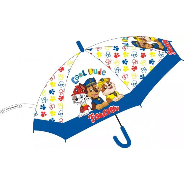 Mancs őrjárat gyerek félautomata átlátszó esernyő Cool Dude