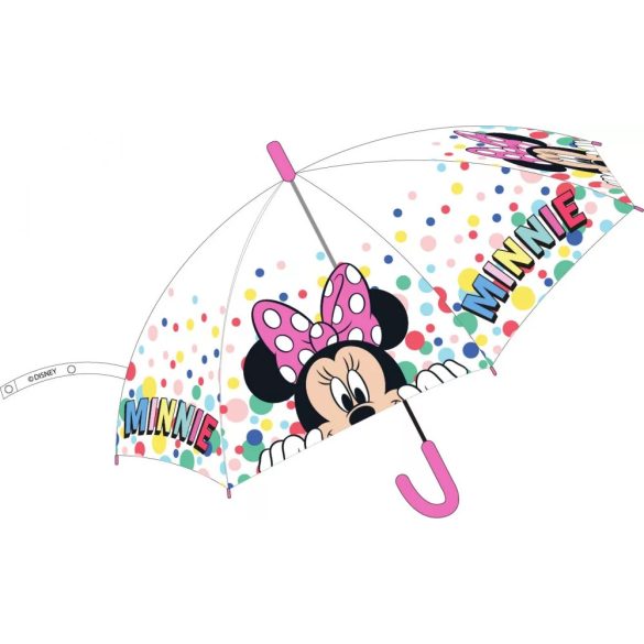 Minnie egér gyerek félautomata átlátszó esernyő pöttyös