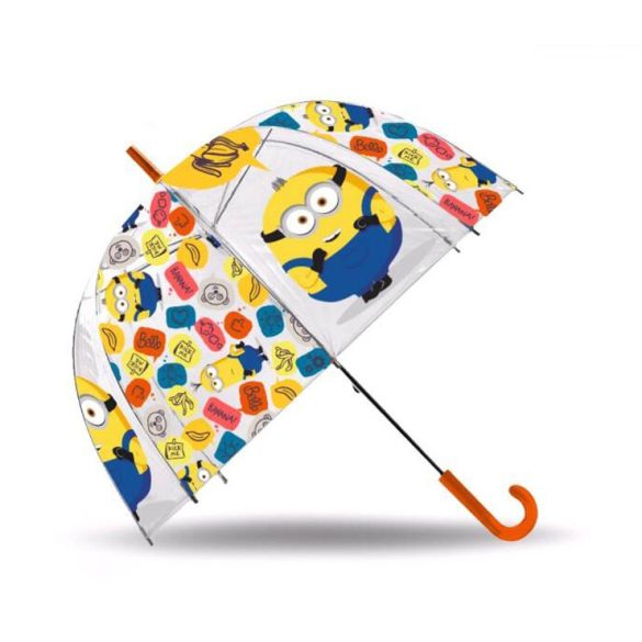 Minions gyerek átlátszó félautomata esernyő 